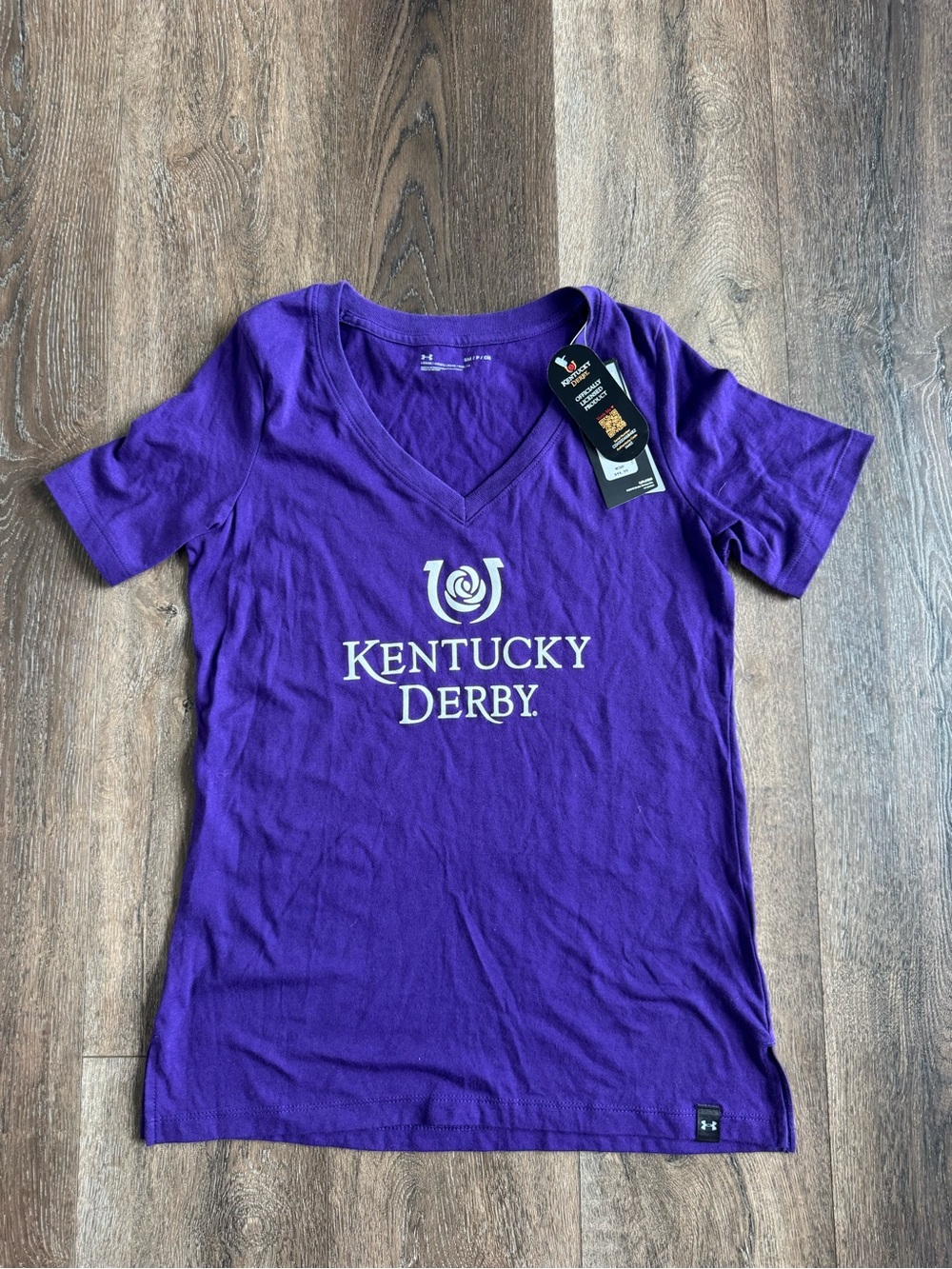 Under Armour Women's Purple Kentucky Derby V‑Neck Tee, new with tags